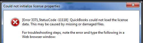 QuickBooks Error 3371 Status Code 11118